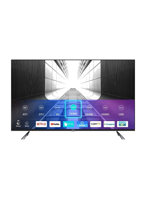 Evvoli 43-inch 4K Ultra HD LED Smart TV, with Digital Netflix and YouTube, 43EV250US, Black