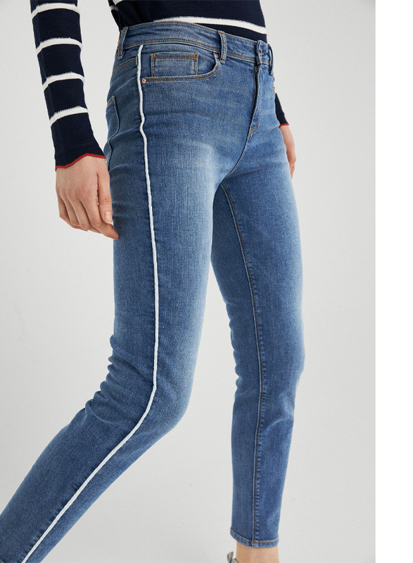 Springfield Fancy Denim Jeans for Women, 36 EU, Medium Blue