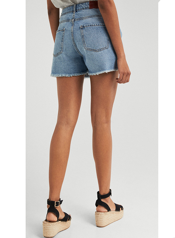 Springfield Denim Bermuda Shorts for Women, 34 EU, Medium Blue