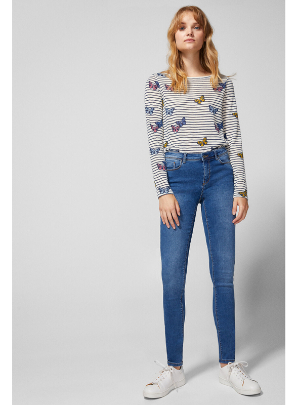 Springfield Denim Basic Jeans for Women, 40 EU, Medium Blue