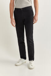 Springfield Straight Fit Chinos for Men, 44 EU, Black