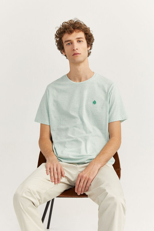 Springfield Short Sleeve Micro Striped T-Shirt for Men, Small, Green
