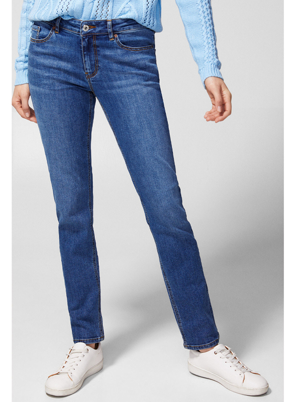 Springfield Denim Basic Jeans for Women, 42 EU, Medium Blue