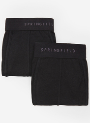 Springfield 2-Piece Slips Knitted Underwear Set for Men, Black, Medium