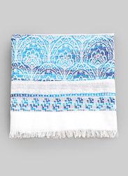 Springfield Graphic Printed Scarf for Women, Extra Small, Blue/White