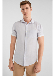 Springfield Short Sleeve Plain Casual Shirt for Men, Extra Large, Dark Grey