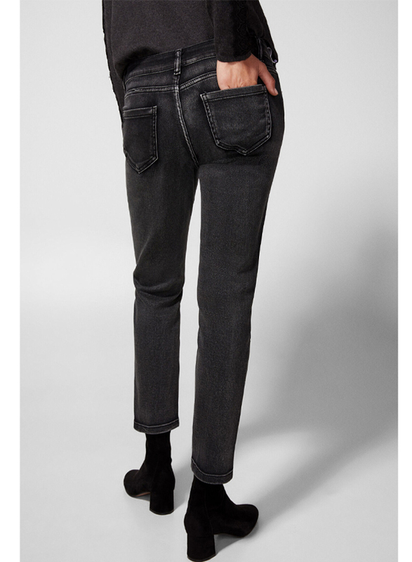 Springfield Fancy Denim Jeans for Women, 38 EU, Black