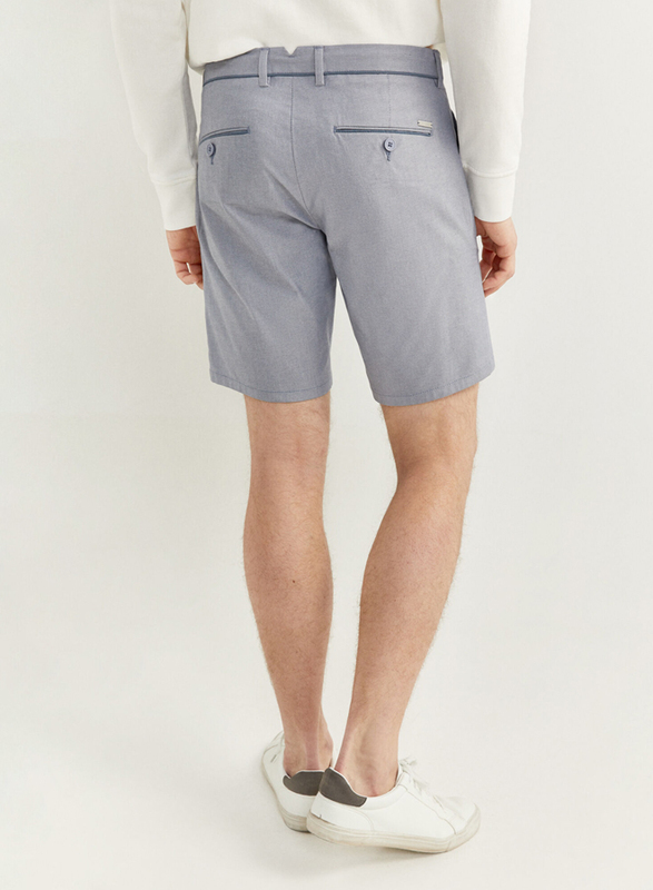 Springfield Two-Tone Structure Bermuda Shorts for Men, 48 EU, Light Blue