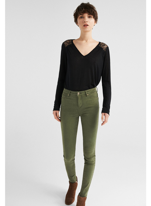 Springfield Fancy Denim Jeans for Women, 36 EU, Green