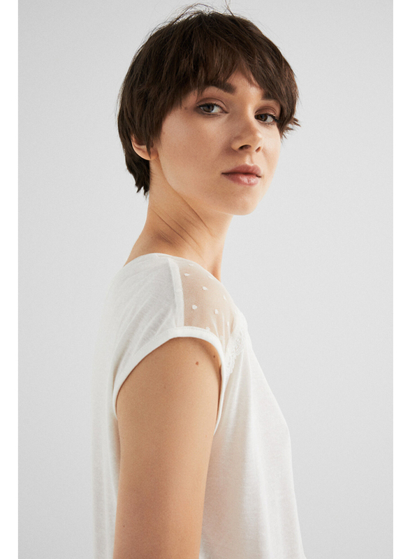 Springfield Short Sleeve Top T-Shirt for Women, Small, White