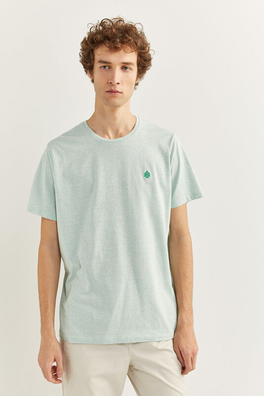 Springfield Short Sleeve Micro Striped T-Shirt for Men, Small, Green