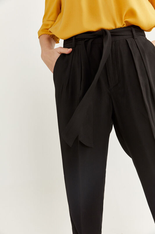 Springfield Elasticated Waist Jogger Trousers for Women, 36 EU, Black