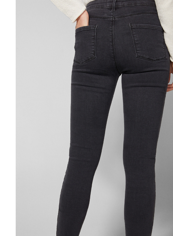 Springfield Fancy Denim Jeans for Women, 36 EU, Black