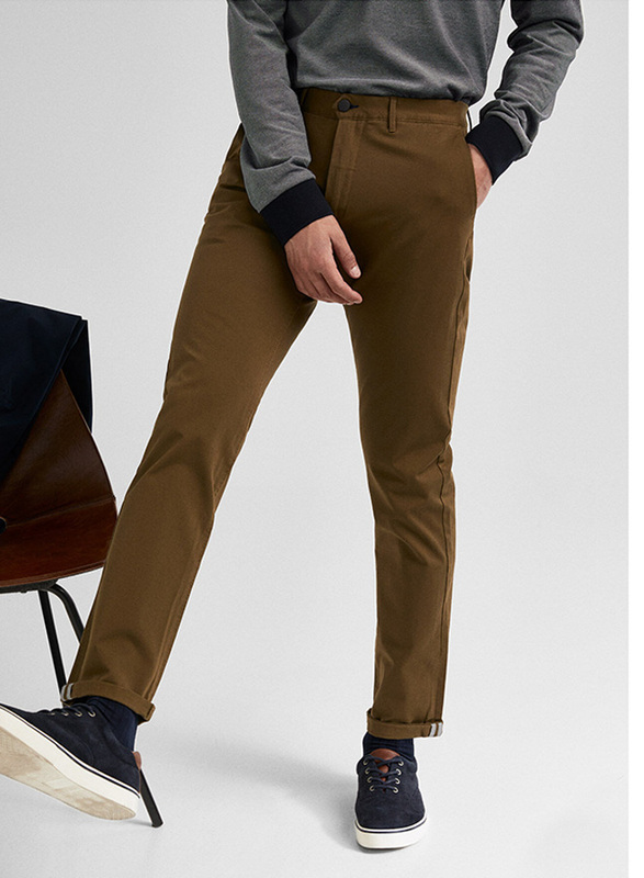 Springfield Sport Trousers Chinos for Men, 46 EU, Brown
