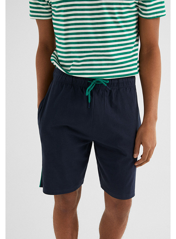 Springfield Drawstring Fastening Bermuda Shorts for Men, Medium, Navy Blue