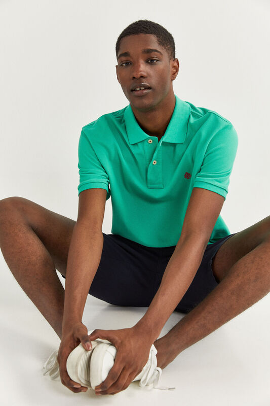 Springfield Short Sleeve Basic Polo Shirt for Men, Extra Small, Green