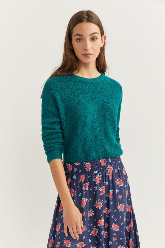 Springfield Border Details Printed Peaked Skirt, Medium, Navy Blue