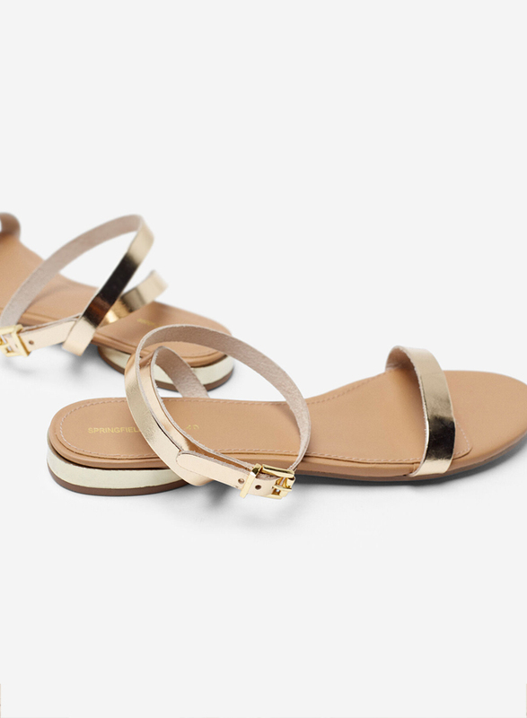 Springfield Back Strap Buckle Closure Details Sandals, 37 EU, Tan Brown