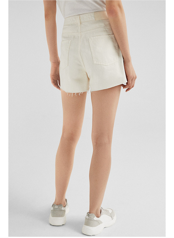 Springfield Denim Bermuda Shorts for Women, 42 EU, White