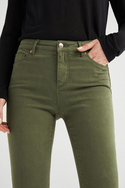 Springfield Fancy Denim Jeans for Women, 36 EU, Green