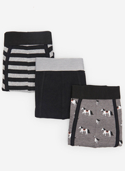 Springfield 3-Piece Striped & Printed Underwear Set for Men, Multicolor, Extra Large