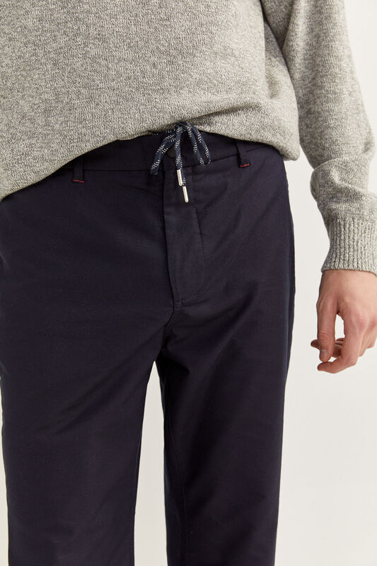Springfield Super Comfort Knit Chinos for Men, 44 EU, Navy Blue