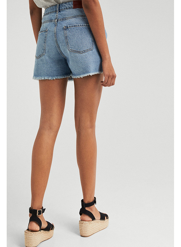 Springfield Denim Bermuda Shorts for Women, 40 EU, Medium Blue