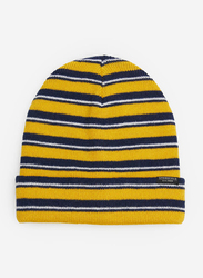 Springfield Stripe Pattern Beanie Cap for Men, Extra Small, Yellow/Black