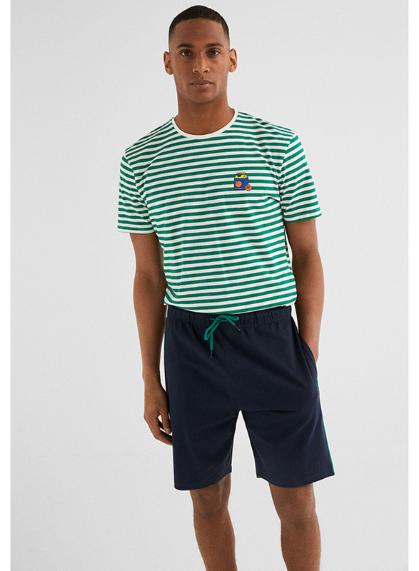 Springfield Drawstring Fastening Bermuda Shorts for Men, Medium, Navy Blue