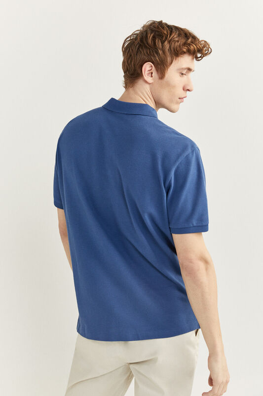 Springfield Short Sleeve Basic Polo Shirt for Men, Medium, Blue