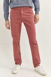 Springfield Slim Fit Chinos for Men, 38 EU, Light Red