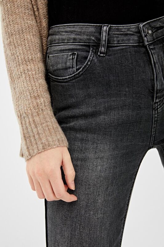 Springfield Fancy Denim Jeans for Women, 42 EU, Dark Grey