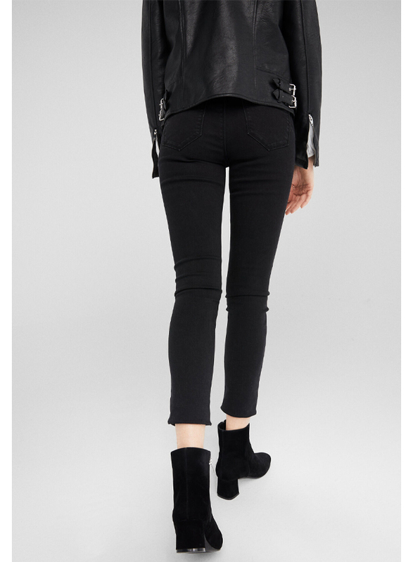 Springfield Fancy Denim Jeans for Women, 36 EU, Black