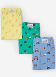 Springfield 3-Piece Safari-Themed Printed Underwear Set for Men, Multicolor, Large
