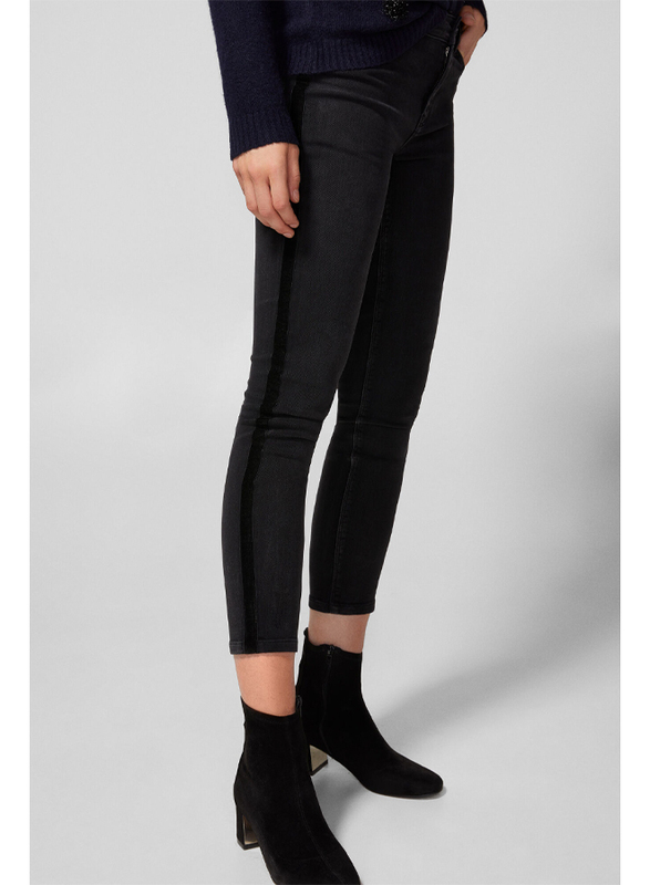 Springfield Fancy Denim Jeans for Women, 38 EU, Black