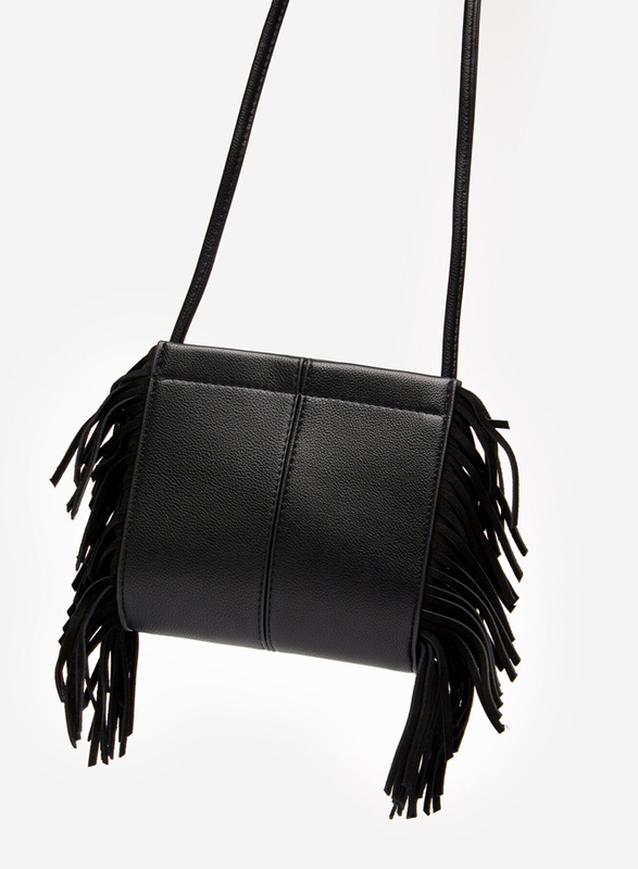 Springfield Fringe Details Crossbody Bag for Women, Black