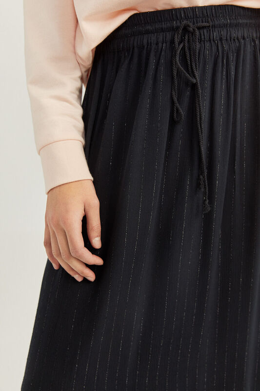 Springfield Long Striped Maxi Skirt, Small, Black