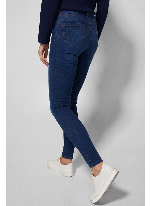 Springfield Fancy Denim Jeans for Women, 38 EU, Medium Blue