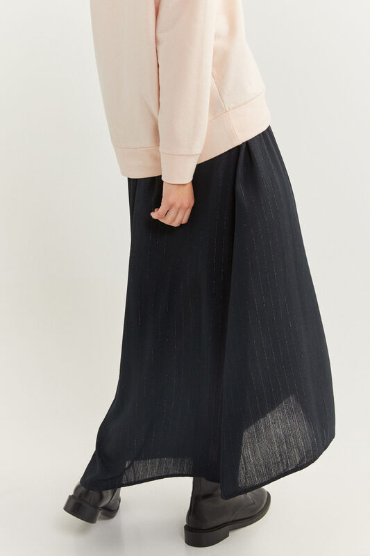 Springfield Long Striped Maxi Skirt, Small, Black