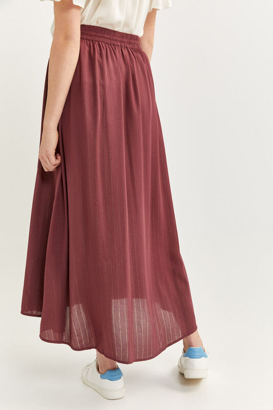 Springfield Long Striped Maxi Skirt, Small, Red