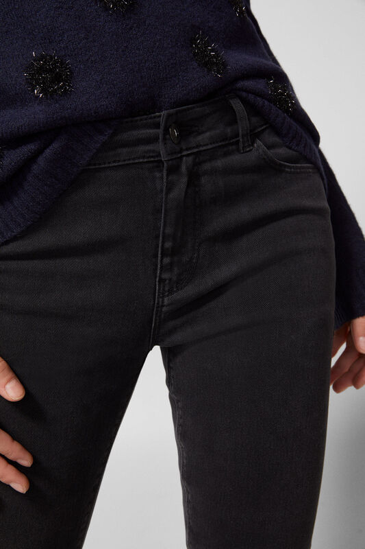 Springfield Fancy Denim Jeans for Women, 38 EU, Black