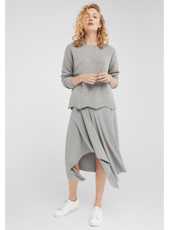 Springfield Handkerchief Midi Skirt, Small, Grey