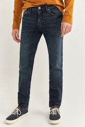 Springfield Slim Fit Dark Wash Jeans for Men, 36 EU, Dark Blue