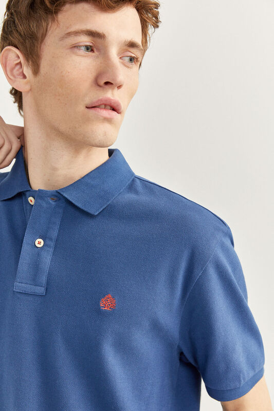 Springfield Short Sleeve Basic Polo Shirt for Men, Medium, Blue