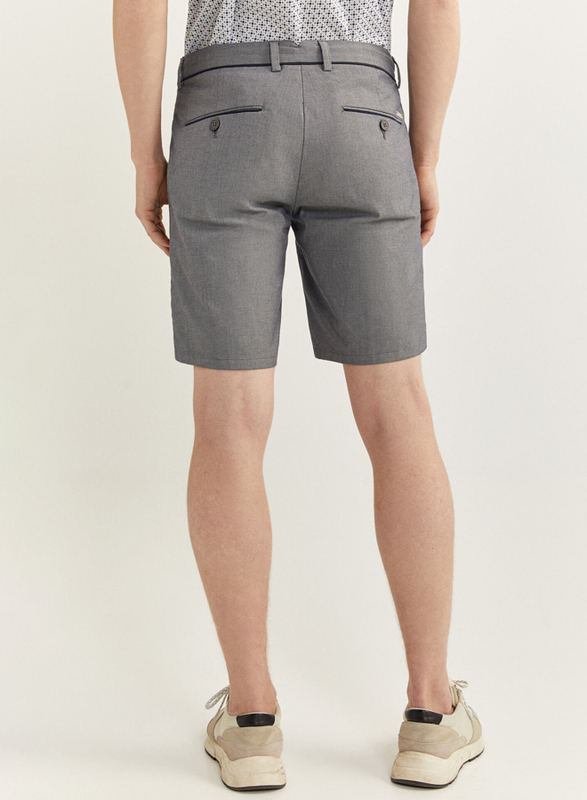 Springfield Two-Tone Structure Bermuda Shorts for Men, 48 EU, Light Grey