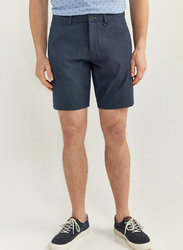 Springfield Zip Fly Button Fastening Bermuda Shorts for Men, 42 EU, Medium Blue