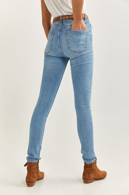 Springfield Sculpt High Rise Jeans for Women, 36 EU, Light Blue