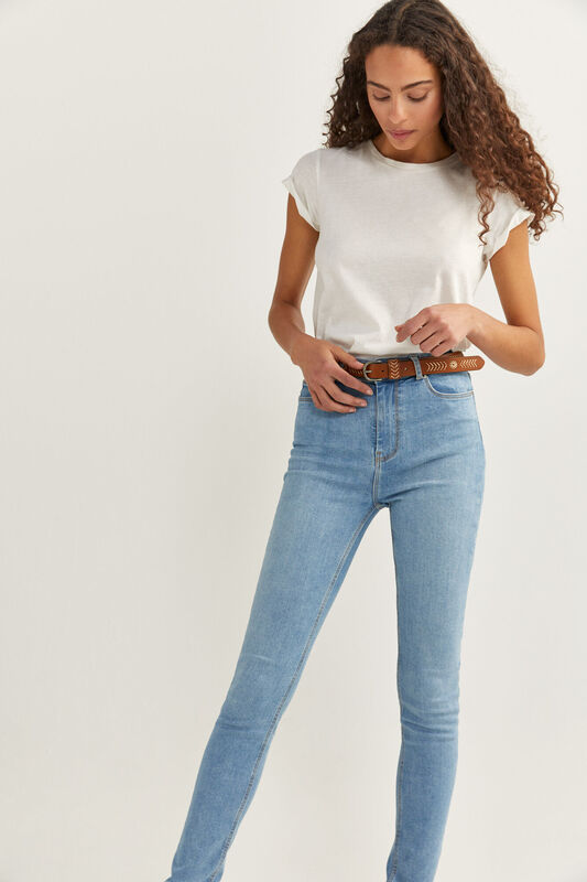 Springfield Sculpt High Rise Jeans for Women, 36 EU, Light Blue