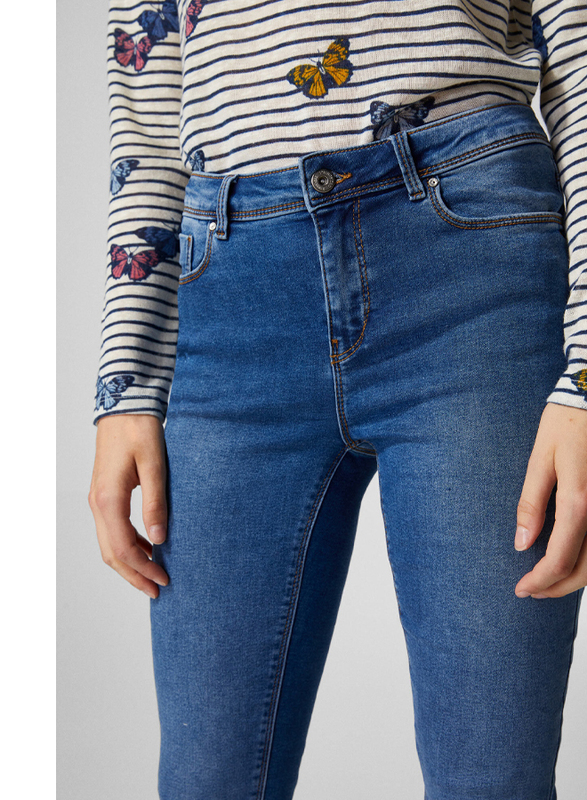 Springfield Denim Basic Jeans for Women, 40 EU, Medium Blue