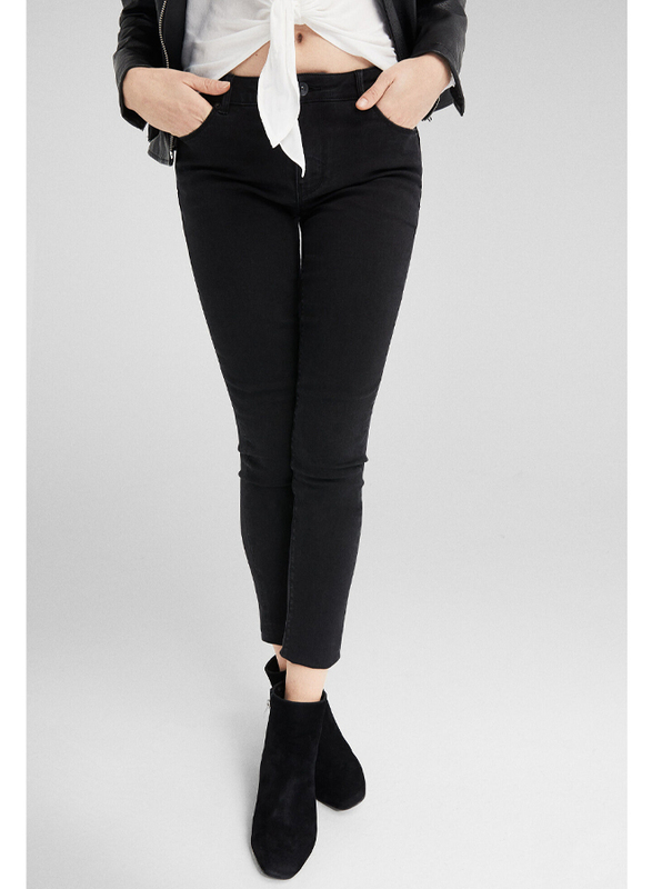 Springfield Fancy Denim Jeans for Women, 36 EU, Black
